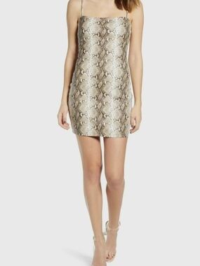 Tiger Mist Snakeskin Print Slip Dress